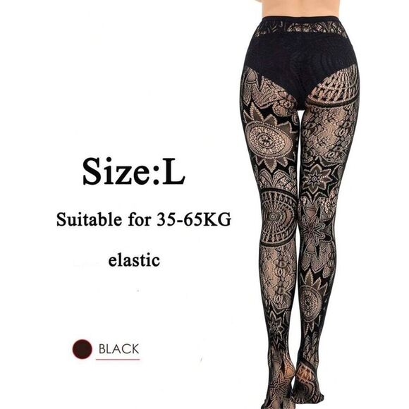 Patterned floral fishnet tights - Picture 3 of 6
